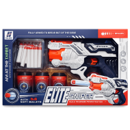 Pistol jucarie cu 14 sageti burete si 3 tinte copii 8+ ani cadou baieti Adison